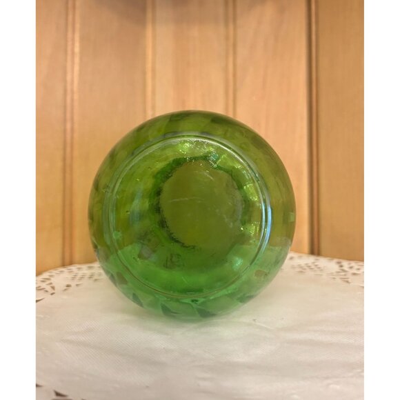 Vintage Libbey Green Swirl Patterned Glass Floral Bud Vase Bulb Forcer - Picture 4 of 4